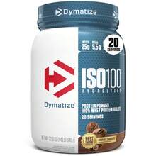 Dymatize ISO100 Whey Protein Powder Isolate, Gourmet Vanilla, 25g Of Protein, 5.5g BCAAs, Less Than 120 Cal., Gluten Free, 1g Fat, 1g Sugar, 2g Carb (20 Servings) - Chocolate - View 1