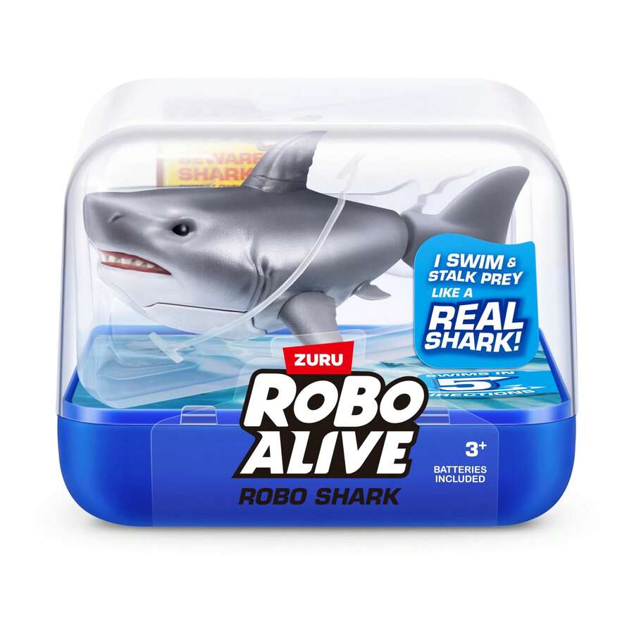 Robo Alive Water Activated Shark By ZURU – Realistic Swimming Robotic Bath Toy For Kids, Tweens & Teens, Water-Activated Pet Shark For Play & Pranks, 3+(Random) - Multicolor - View 1