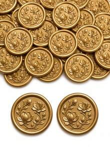 20/30/50/100pcs Magnolia Wax Seal Stickers, Self-Adhesive Envelope Wax Seals, Suitable For Wedding Invitations, Valentine's Day, Party Invitations, Gift Packaging - Magnolia - View 1