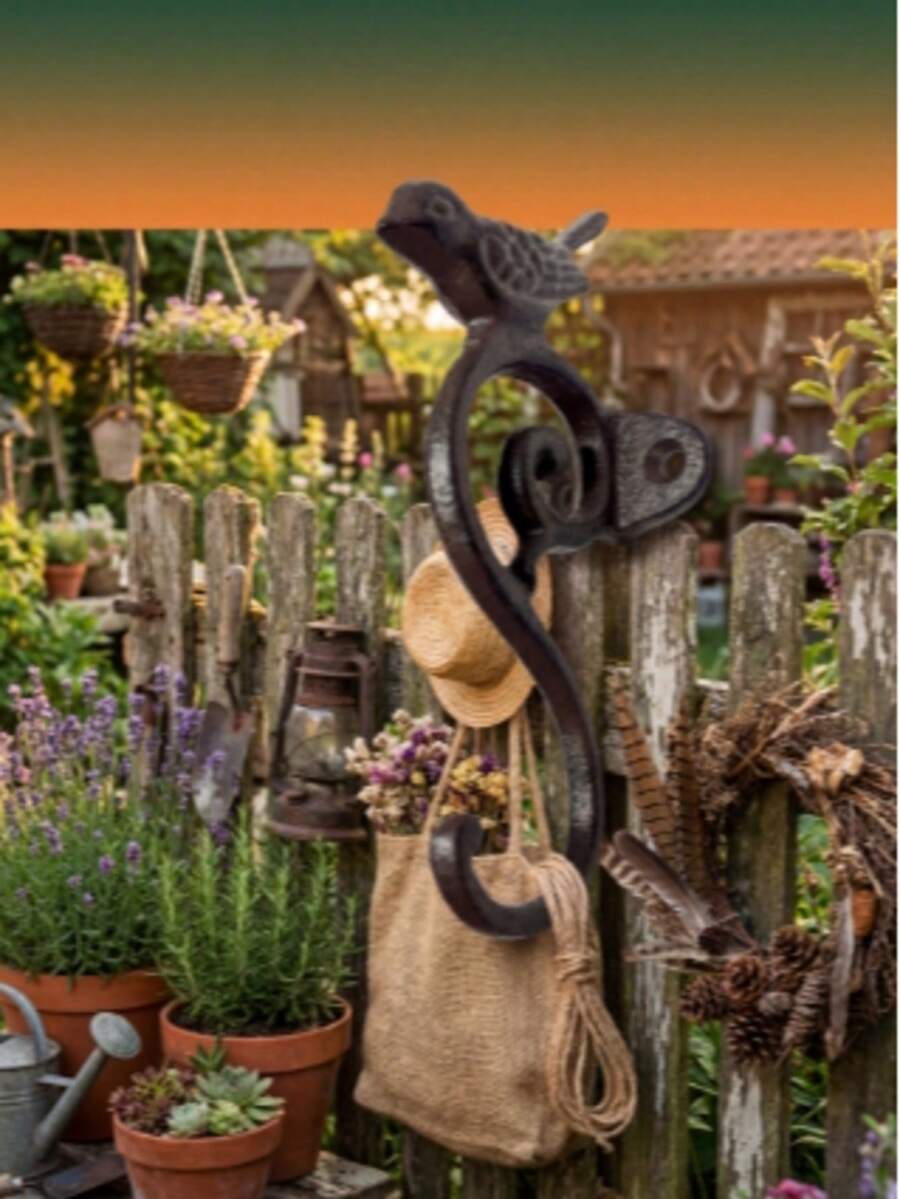 Cast Iron Bird Wall Hook, 14.6x4.8cm, Rustic, Holds Coats/Bags/Keys/Towels, For Entryway/Porch/Bedroom/Garden/Patio - Multicolor - View 1