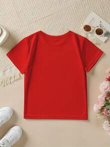 Fashionable Summer Short Sleeve T-Shirt For Girls With "ONLY A GIRL WHO LOVES CAPYBABIONS" Slogan And Capybara Holding A Tulip Print, Casual And Versatile Top NY-DX9379 - 軍綠色 - 查看 2