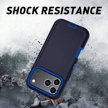 Ốp điện thoại chống sốc 3 trong 1 chuẩn quân đội, chống rơi, chống trượt, nhiều lớp bảo vệ, chống thấm nước, chống trầy xước, bảo vệ toàn thân, đa năng, phụ kiện điện thoại thiết thực, quà tặng cho Tết Nguyên Đán và sử dụng hàng ngày. - Xanh đậm - Xem 4