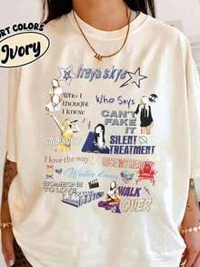 [Flash ] Freya Skye Sketch T-Shirt, Songs Stars Align Tour T-Shirt, Nova Bright Dawn Vampires T-Shirt, Descendants Zombies World Collide Tour Casual Women's T-Shirts - 風格 - 查看 5