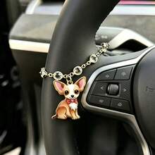 閃亮水鑽吊墜，可愛吉娃娃吊飾，時尚優雅汽車方向盤裝飾，汽車掛飾，適合家人、朋友、派對贈禮、情人節的絕佳禮物 - A - 查看 5