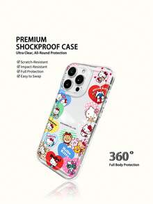 Miniso Ốp điện thoại trong suốt Sanrio Hello Kitty, ốp điện thoại mùa hè, quà tặng ngày lễ, chống trượt, chống rơi, chống bám vân tay, phù hợp với iPhone 17, 17 Air, 17 Pro, 17 Pro Max, 11, 12, 13, 14, 15, 16 Pro, 16 Pro Max, 14 Plus, 15 Plus, 16 Plus, 16 Pro, 16 Pro Max, XR - Trong sáng - Xem 4