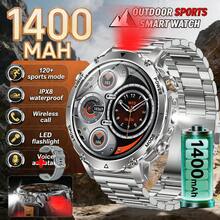 KENPANG 2026 New Men's Outdoor Sports Smart Watch, Built-In 1400mAh Battery, Red & White LED Flashlight, 24/7 Health Monitoring, 120+ Sports Modes, Wireless Call, Message Notifications, Weather, 1.7-Inch HD Screen, IPX8 Waterproof, Fitness Tracker For Men - View 17