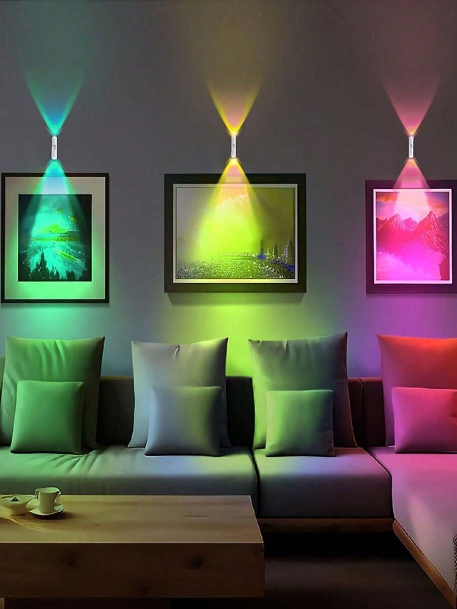 New Magnetic Wall Lamp Rechargeable Night Light Smart Motion Sensor Light Self-Adhesive Hill Dual Cat Eye Atmosphere Light For Stairs Indoor Outdoor Balcony - 1-piece Wall Lamp, White With Seven-color Gradient RGB - View 1