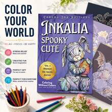 Inkalia 可爱恐怖 - 用黑笔涂满白线,展现可爱又恐怖的生物:一本墨水画涂色书,全新的反向涂色体验……插图:可爱又恐怖的万圣节系列 - 恐怖的可愛 - 查看 9