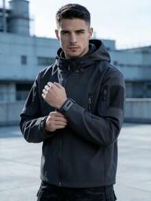 Tactical Military Jacket Made Of Soft Shark Skin - 灰色 - 查看 5