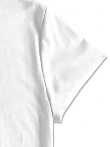 Camiseta de mujer con estampado y cuello redondo, top casual de manga corta, fibra de poliéster transpirable, lavable a máquina, adecuada para todas las estaciones. bellezas ropa de mujer blusas para dama camisas caliente  blusas para mujer>camisa blusas bellezas ropa de mujer blusas para dama camisas caliente  blusas para mujer>camisablusas bellezas ropa de mujer blusas para dama camisas caliente  blusas para mujer>camisa - Blanco - Ver 5