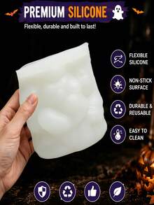 Halloween Rock Band Silicone Candle Mold, 3D Ghost Musician Wax Candle Making Mold, Easy Demold Halloween Home Decor - Halloween - Molds - View 3