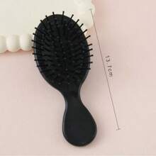 2pcs Black Anti-Tangle Hair Brush, Soft Flat Bristle Brush For Smooth, Shiny Hair - Black - View 5