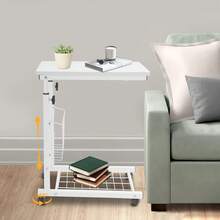SanBouSi Adjustable Bed Side Table Computer Accessories With Wheels Pure White Movable Computer Desk & Bedside Accessories - White - View 4