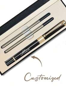 Customized Metal Signature Pen, Customizable Name Or Logo, Comes With Elegant Gift Box, Suitable For Office, Birthday, Personalized Wedding Gift, Customized Text Ballpoint Pen, Personalized Teacher Pen, Customizable Text Writech Pen, Birthday Gift,Back To School Season - Multicolor - View 8