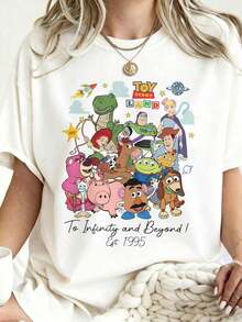 Disney Cartoon Colorful Cartoon Character Group Printed T-Shirt, Suitable For Daily Wear, Easy To Wear In Summer, Micro-Elastic, Soft Round Neck Casual Daily Shirt, Round Neck Summer Sweatshirt, For Both Men And Women, Loose Version, Holiday Gift.--Disneys Disneyland Paris The Magic Kingdom Disneyesque The House Of Mouse Mickey Mouse Empire Modest Summer Outfits Take That T Shirt Summer Coord Tops For Women Summer Summer Clothes Women Summer Clothes Summer Tops Summer Tops Women Summer Co Ord Summer Top Summer Outfits White Top Black Top Holiday Outfits For Women  Tops For Women Summer Holiday Gifts Valentine's Day Gifts Earth Day Gifts Oktoberfest Gifts Summer Bank Holiday GiftsDisney - trắng - Xem 6