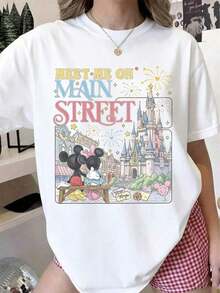 Disney Cartoon Main Street Castle Retro Printed T-Shirt, Suitable For Daily Wear, Easy To Wear In Summer, Micro-Elastic, Soft Round Neck Casual Daily Shirt, Round Neck Summer Sweatshirt, Both Men And Women, Loose Version, Holiday Gift.--Disneys Disneyland Paris The Magic Kingdom Disneyesque The House Of Mouse Mickey Mouse Empire Modest Summer Outfits Take That T Shirt Summer Coord Tops For Women Summer Summer Clothes Women Summer Clothes Summer Tops Summer Tops Women Summer Co Ord Summer Top Summer Outfits White Top Black Top Holiday Outfits For Women  Tops For Women Summer Holiday Gifts Valentine's Day Gifts Earth Day Gifts Oktoberfest Gifts Summer Bank Holiday GiftsDisneyDisney - trắng - Xem 6