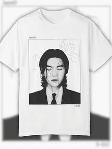 Estilo de moda 2026: Camiseta vintage  |   Cuello Redondo Casual, Corte Regular, Diseño Estampado, Adecuado para Todas las Temporadas - Blanco - Ver 6