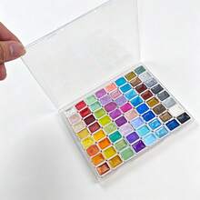 64色纯手工珠光金属色和实色水彩颜料,便携式闪亮水彩颜料,学校书法美术用品【专业用途】 - 套裝 - 查看 10