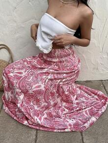 Women's Long Bohemian Print Skirt, Casual For Vacation And Everyday Wear, Spring/Summer - 彩色 - 查看 6