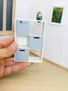 模型屋迷你 DIY 自由組合抽屜書架收納架，迷你書架收納櫃，收藏家迷你收納盒，非木製耐用 PLA 材質家具裝飾 - 彩色 - 查看 3