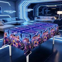 Fashionable Blue Tablecloth With Eye-Catching Details, Versatile For Dining Room Decor, Kitchen Table Adornment, Party Tables, Holiday Celebrations, Outdoor Dinners And Special Events, Ideal For Creating A Cozy, Elegant And Inviting Dining Atmosphere That Complements Various Home Styles, Thoughtful Gift For Anyone Who Loves Creative And Stylish Home Decor That Combines Beauty And Practicality For Daily Use And Special Occasions - Multicolor - View 7