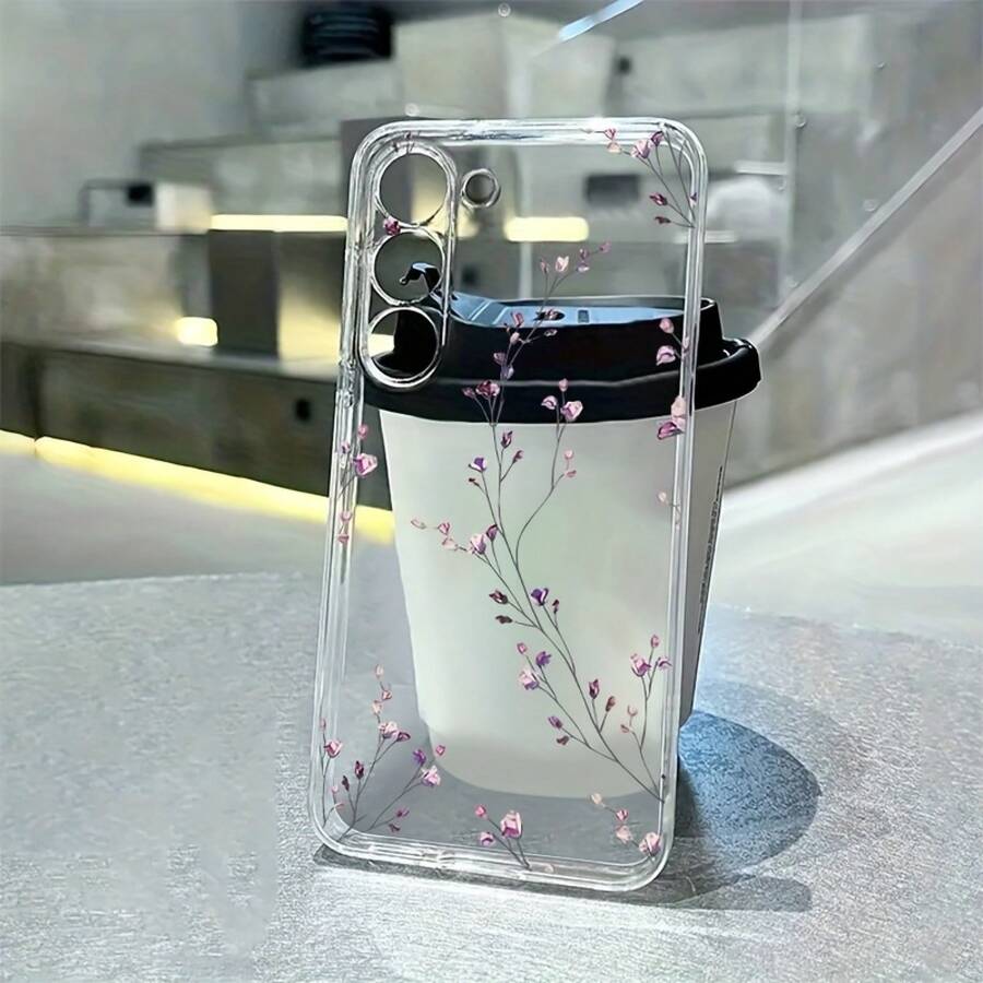 Fanahat-Funda para Teléfono - Diseño Exclusivo Premium de Glicina y Jazmín para Samsung A54/A53/A52 (A52S Universal) /A34(5G)/A14(5G)/S21/S22/S23/S23+/S23U y S24 Series A15/A35(5G)/A55(5G)/A25(5G) Última Serie S25 A16/A36/A56, Carcasa Blanda Antigolpes Minimalista de Moda - transparente - Ver 1