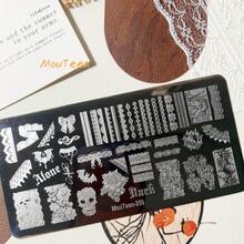 MouTeen259 Plat Stempel Seni Kuku Gaya Gotik Gelap, Renda, Tengkorak, Kelelawar Alat Stempel Kuku - MultiWarna - View 5