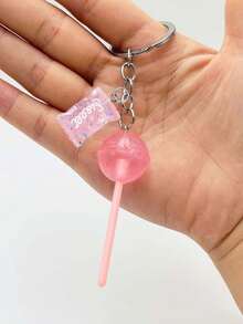 Cute Glitter Lollipop Candy Keychain, Realistic Candy Bag Charm, Transparent Glow-In-The-Dark Acrylic Lollipop, Mini Fashion Purse Accessory,Daily Bag & Car Key Decoration,Unique Birthday Gifts, Holiday Gifts, Party Gifts, Vacation Gifts, Wedding Gifts, Back-To-School Gifts - Multicolor - View 6