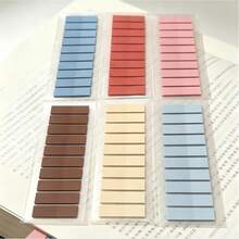 1200 pièces/6 pièces par paquet Notes adhésives de couleur unie en PET, fournitures de bureau, blocs-notes, autocollants d'index de livre de couleur unie, fournitures scolaires - Taille Unique - Voir 7