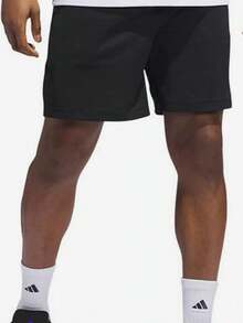 Adidas Novos shorts esportivos casuais masculinos, leves e respiráveis, com modelagem folgada. - Preto - Visão 1