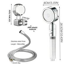 3-Mode Filtration Shower Head With Stop Button - High Pressure Water-Saving Handheld Shower Head Set, Includes Hose And Wall Mount Bracket, Suitable For Low Water Pressure Homes - Shower Set - View 3