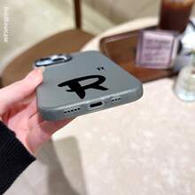 Fanahat-Funda para Teléfono - Letra R Negra Estilizada y Audaz con Estilo Moderno y Creativo, Funda para Teléfono con Estampado Plateado a Color, Anti-Suciedad, Anti-Caída y Antideslizante. Cubierta Trasera Mate Duradera. Diseño Universal para Hombres y Mujeres. Opción Perfecta para Todas las Estaciones - 1 - Ver 6
