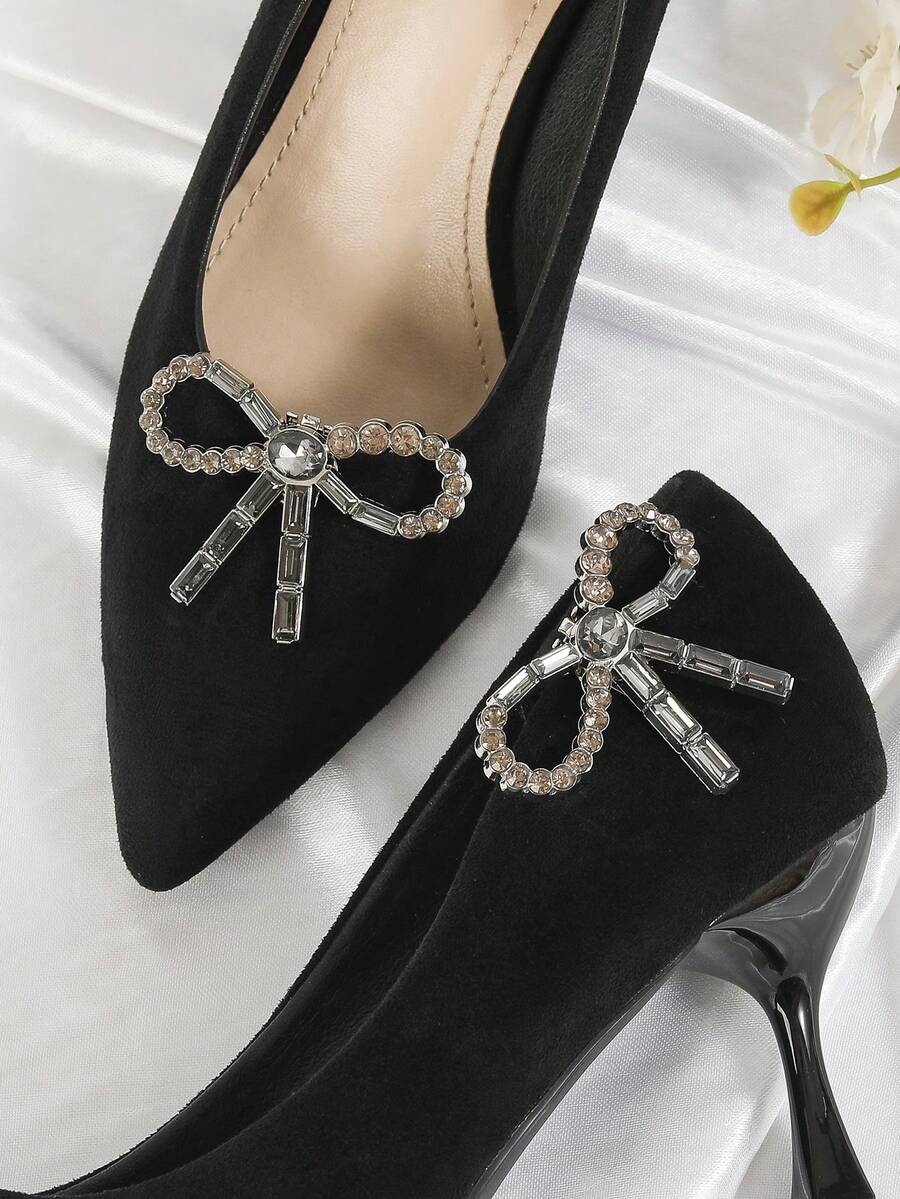 Hebilla de metal desmontable con decoración de strass para sandalias, piezas de reparación de zapatos, adornos para la parte superior del zapato - Gris - Ver 1