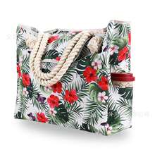 Tote Bag, Large Capacity, Multifunctional Printed Oxford Cloth Handbag, Beach Bag, Ladies Bag - Leaves + Small Bag - View 8