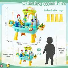 2026 Upgraded Water Play Table With Pump,6-In-1 Double-Layer Toddler Sensory Play Set,Water Table Toy For Kids 3+Years - 薄荷藍 - 查看 3