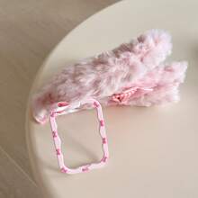 Cute Cartoon Plush Bow Rabbit Stand Phone Case Compatible With Iphone 17 Pro Max/17 Pro/14/15 Pro Max/15 Pro/15/16 Pro Max/16 Pro/16, New 13/11/12, Soft Fluffy Protective Cover - Pink - View 3