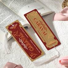 2pcs PET Printed Bookmarks, Exquisite And Beautiful Patterns, Durable And Elegant, Unique Design Suitable For Daily Use Or Collection. The Best Gift For Back To School Season, Whether For Personal Use Or Gifting To Family And Friends, It Is A Unique And Practical Gift Choice, Adding Atmosphere And Fun To Reading Time (Random Color Tassels) - 2PCS - View 2
