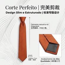 Men's Tie In A Solid Color, Matte Finish, Fine Texture, Ideal For Formal Suits, Weddings, Grooms, A Professional And Sophisticated Look. - Burnt Orange - View 2
