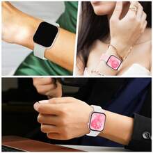 3 Piezas Correa Compatible con Huawei Watch Fit 4 Pro/Fit 4/Fit 3, Pulsera de Silicona Suave Reemplazo Deportiva Respirable Reloj Banda, 5.5"-8.7 - Verde Claro/ Rosa/ Blanco - Ver 6