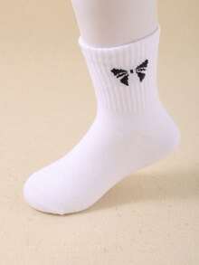 10 Pairs Kids & Teens Candy Color Bow Decor Elastic Soft Random Color Mid-Calf Socks, Suitable For Sports, Breathable, Versatile Casual, Soft & Comfortable, Fit For Children And Teenage Girls Aged 1-16 Years Old - Multicolor - View 7