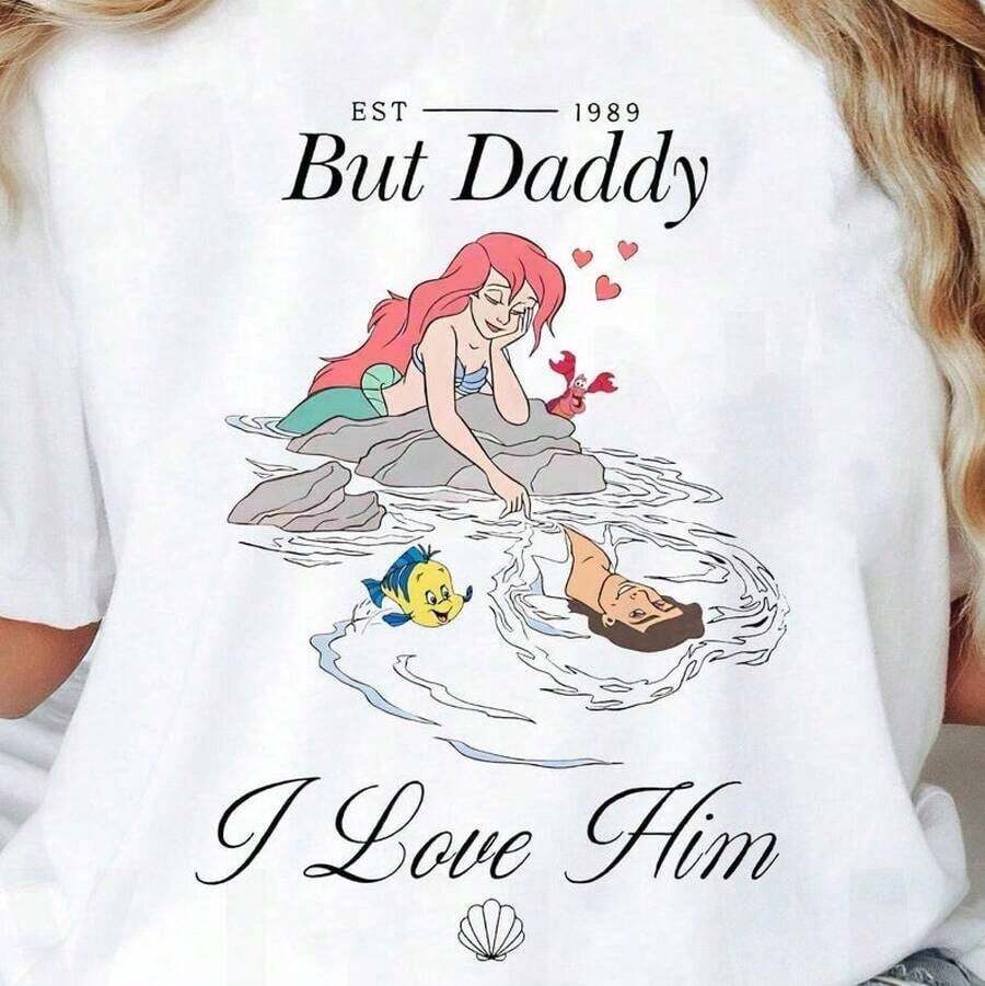 Disney The Shirt | Ariel Princess But Daddy I Love Him Tshirt | Disneyland Family Matching Tee | WDW Magic Kingdom -- Disneys Disneyland Paris The Magic Kingdom Disneyesque The House Of Mouse Mickey Mouse Empire Modest Summer Outfits Take That T Shirt Summer Coord Tops For Women Summer Summer Clothes Women Summer Clothes Summer Tops Summer Tops Women Summer Co Ord Summer Top Summer Outfits White Top Black Top Holiday Outfits For Women Tops For Women Summer Holiday Gifts Valentine's Day Gifts Earth Day Gifts Oktoberfest Gifts Summer Bank Holiday GiftsDisney Oversized T-Shirt - White - View 1