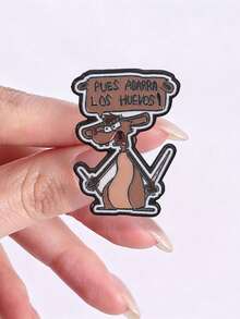 Cartoon Animal Enamel Pin PUES AGARRA LOS HUEVOS! Metal Brooch Fashion Lapel Pin Backpack Clothing Jewelry Friend Gift - Multicolor - View 7