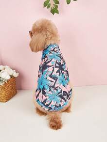 1pc Hawaiian Print Cute T-Shirt Clothes For Pets, Suitable For Cats And Small Dogs - Multicolor - View 4