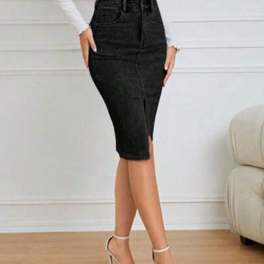 Women Denim Shorts - Negro01 - View 1