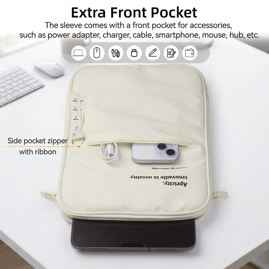 DANYCASE Ốp bảo vệ máy tính bảng 11-13 inch phù hợp với iPad thế hệ 11, 10, 9, 8, 7, Air, Pro, nhẹ và có khóa kéo trượt mượt mà. - Nhiều màu - Xem 1
