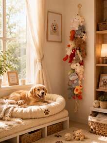 2pcs Plush Doll Hanging Storage Rack Set, With 40 Clips, Bohemian Style Stuffed Animal Doll Storage Rope, Suitable For Pet Room And Bedroom Decoration, Wall-Mounted Plush Doll Display Rack, Cute Pet Doll Storage Rack, Suitable For Dogs And Cats - one-size - View 6