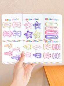 10/30/60pcs/Set Pink Purple Star Butterfly Hair Clips Set, Sweet Hair Accessories - Suitable For Girls And Women, Perfect For Daily Wear And Back To School Season - Multicolor - View 5