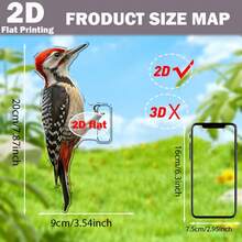 1/2件啄木鳥2D壓克力花園裝飾 - 耐候鳥類藝術品，適用於圍欄、樹樁和戶外牆壁，適合鳥類愛好者的復古庭院裝飾，符合鄉村和農舍風格 - A - 查看 6