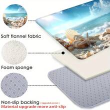 1pc Entry Door Mat, Beach Shell & Starfish Print Floor Mat, Non-Slip Absorbent Bathroom Rug, Soft Comfortable Easy To Clean Entryway Carpet, Suitable For Kitchen, Bathroom, Bedroom, Balcony Indoor Decoration Mat, Home Decor - Multicolor - View 4
