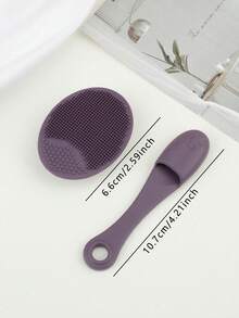 2pcs Silicone Facial Cleansing Brush + Replacement Brush Head, Manual Deep Pore Cleansing Exfoliating Brush, Soft Facial Cleansing Brush, Suitable For All Skin Types, Blackhead Removal - Multicolor - View 6